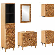 Set ormarića za kupaonicu s ladicama 5 pcs Čvrsto drvo manga