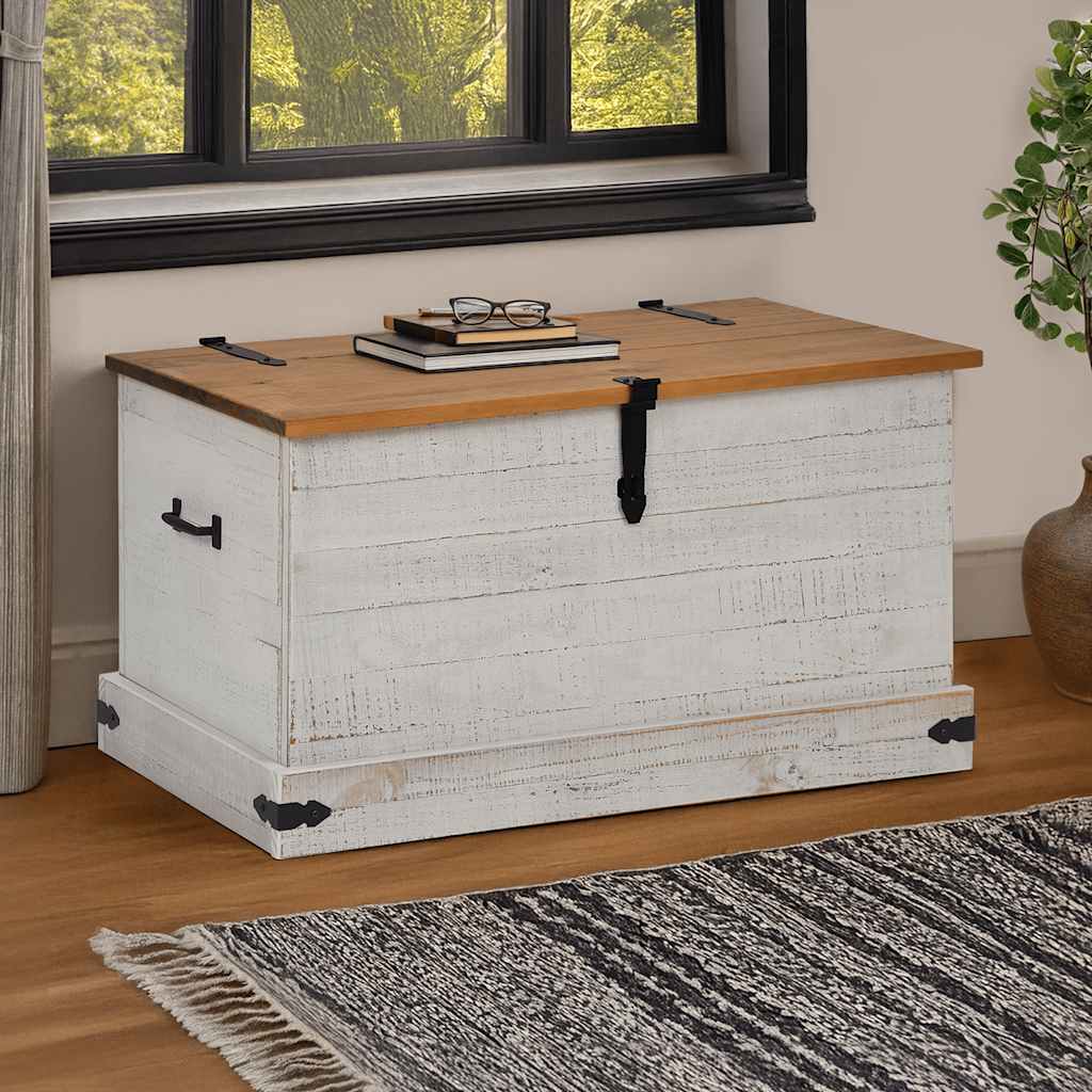 Škrinja za pohranu HALDEN bijela 91x48x47 cm puno drvo bor