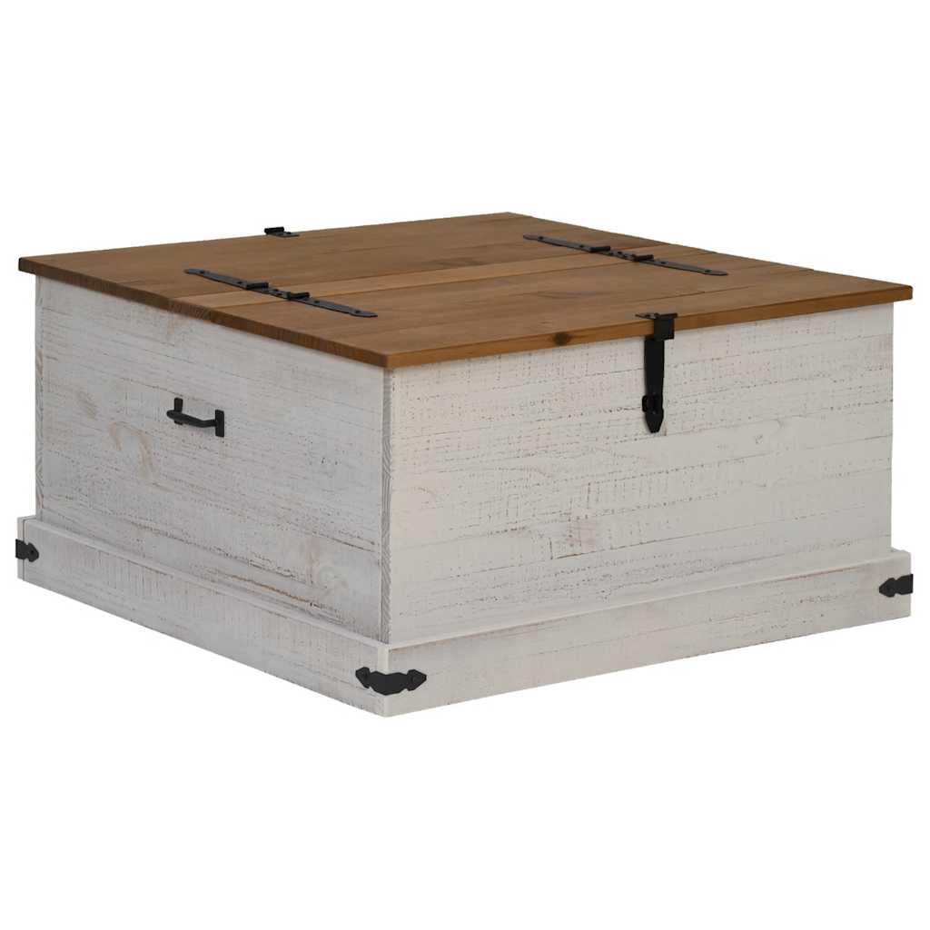 Škrinja za pohranu HALDEN bijela 91x91x47 cm puno drvo bor