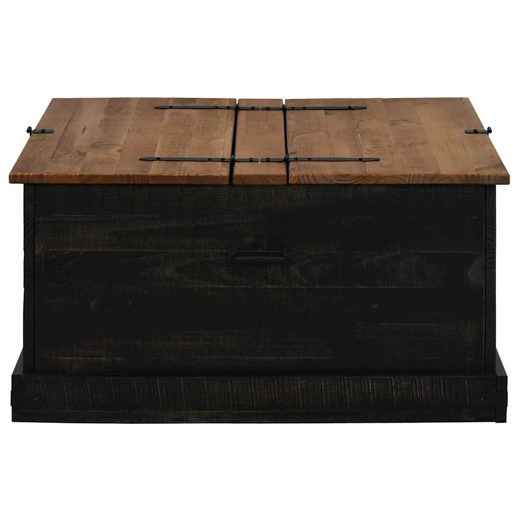 Škrinja za pohranu HALDEN crna 91x91x47 cm puno drvo bor