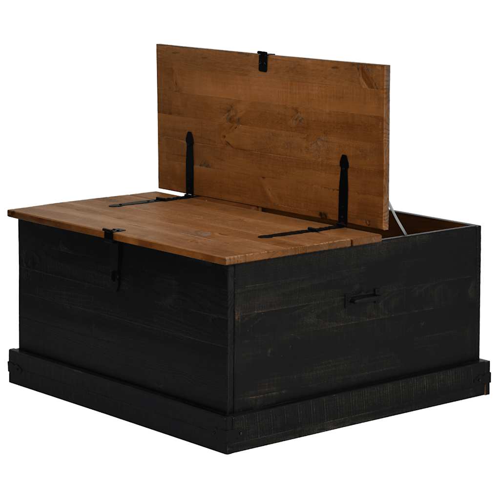 Škrinja za pohranu HALDEN crna 91x91x47 cm puno drvo bor