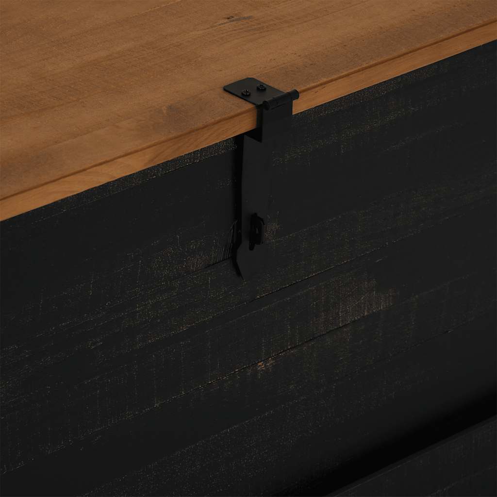 Škrinja za pohranu HALDEN crna 91x91x47 cm puno drvo bor