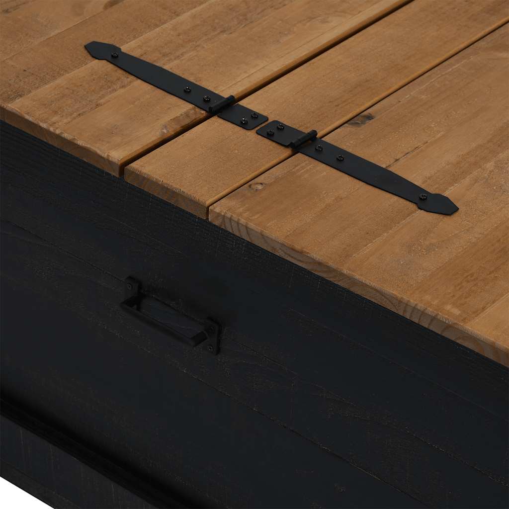 Škrinja za pohranu HALDEN crna 91x91x47 cm puno drvo bor