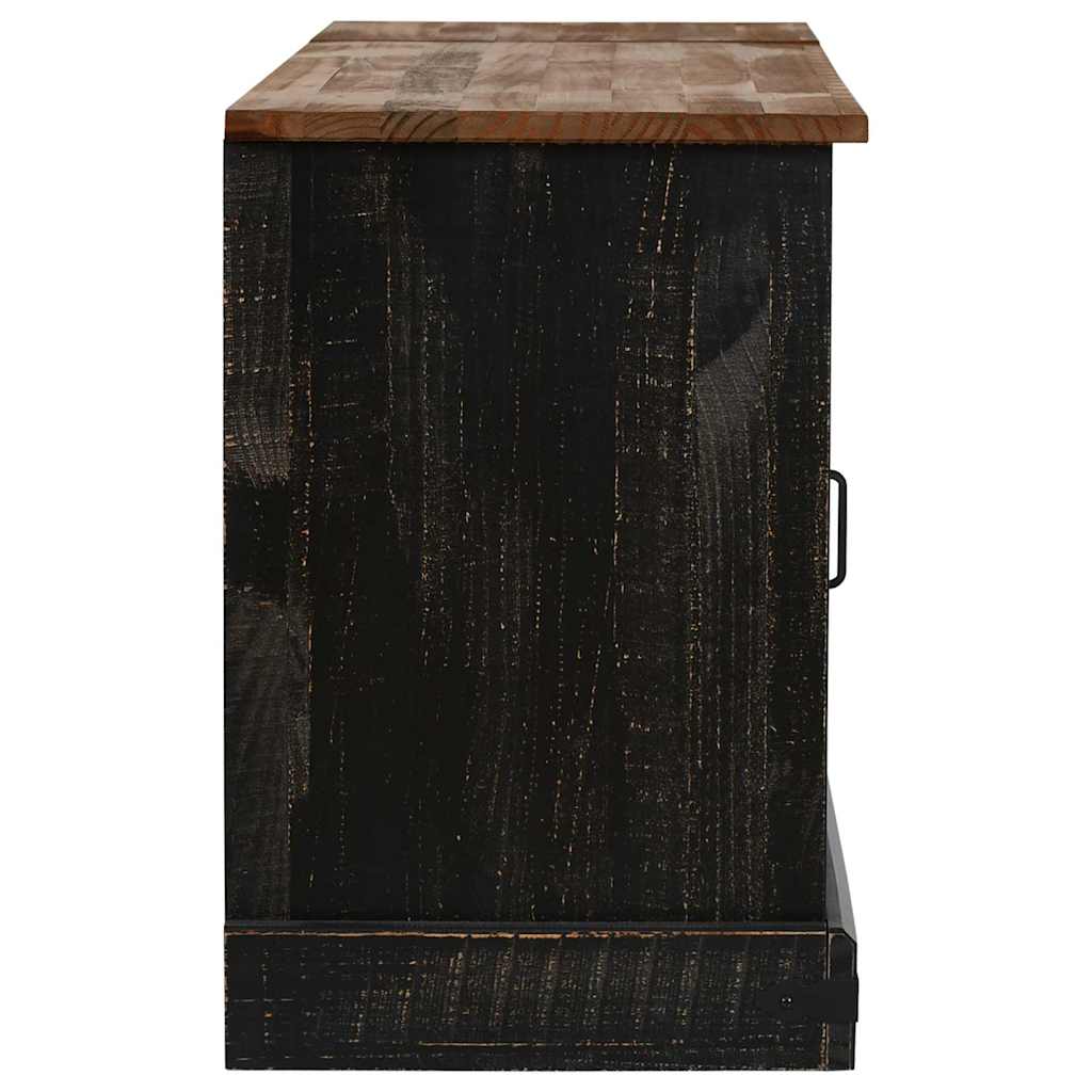 TV ormarić HALDEN 2 klizna vrata crni 150x40x60 cm puno drvo
