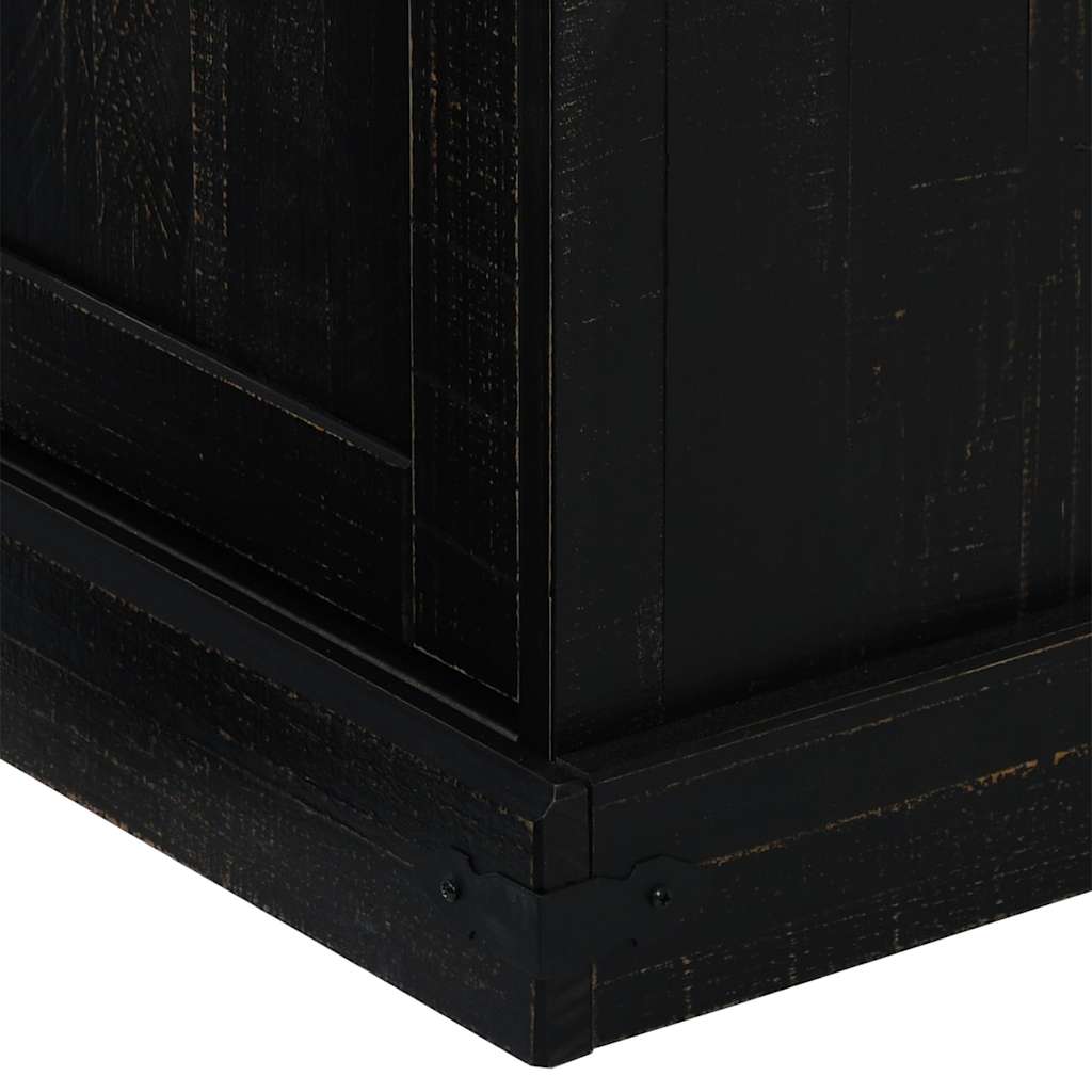 TV ormarić HALDEN 2 klizna vrata crni 150x40x60 cm puno drvo