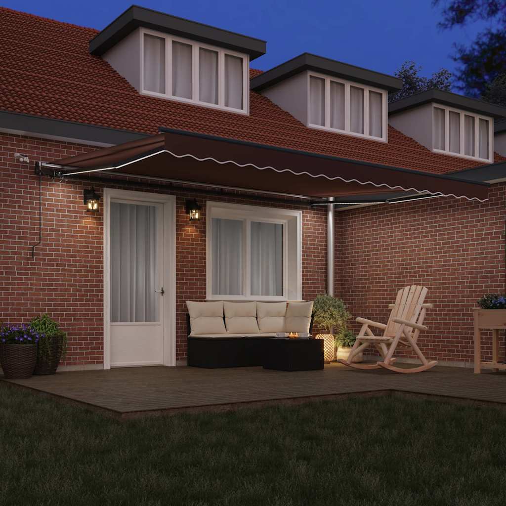 Tenda na automatsko uvlačenje s LED svjetlima bordo 450x300 cm