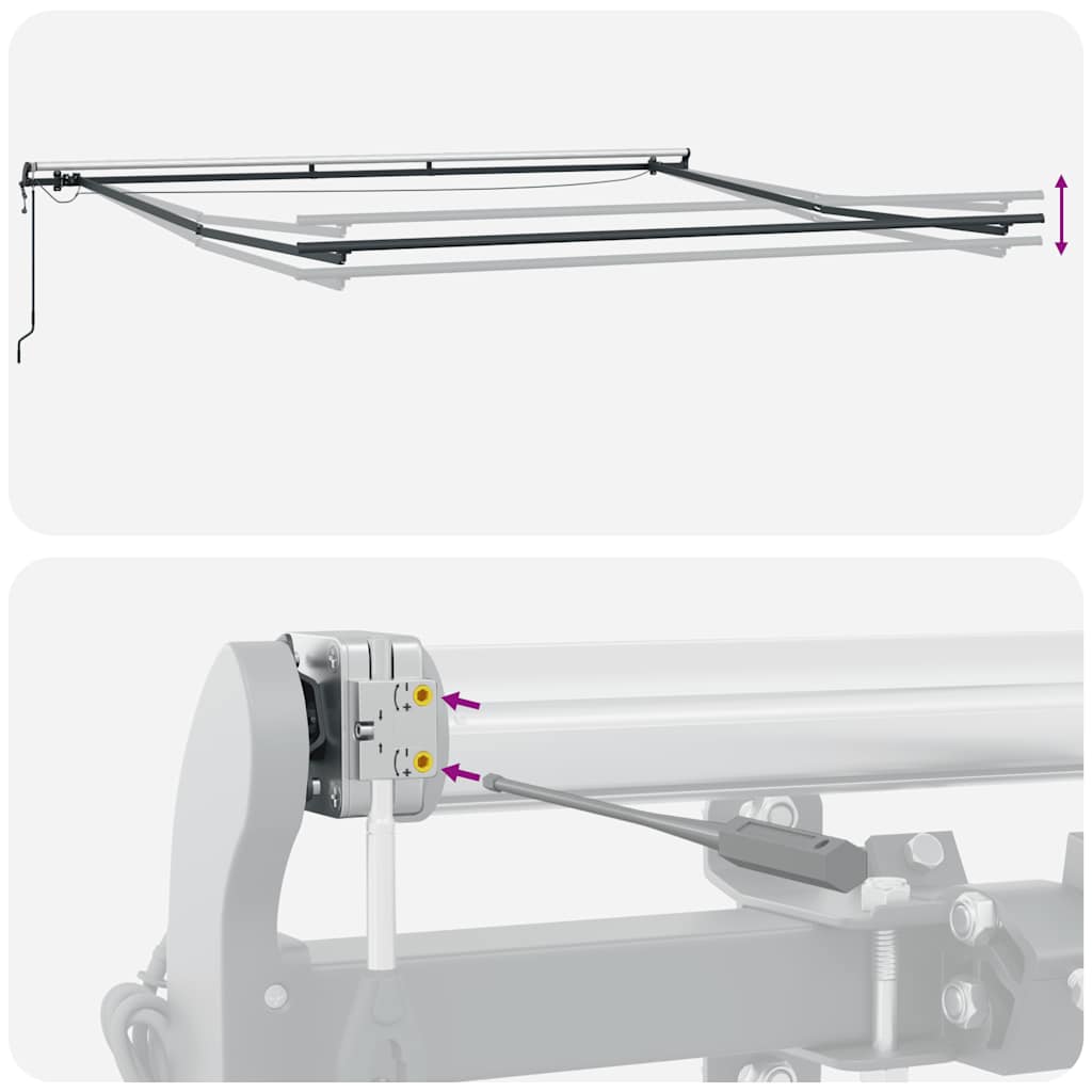Tenda na automatsko uvlačenje s LED svjetlima bordo 450x300 cm