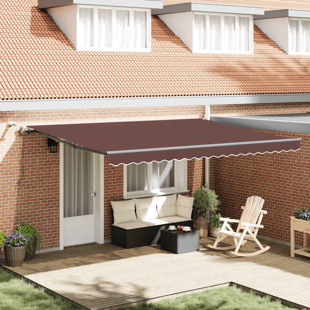Tenda na automatsko uvlačenje s LED svjetlima bordo 450x300 cm