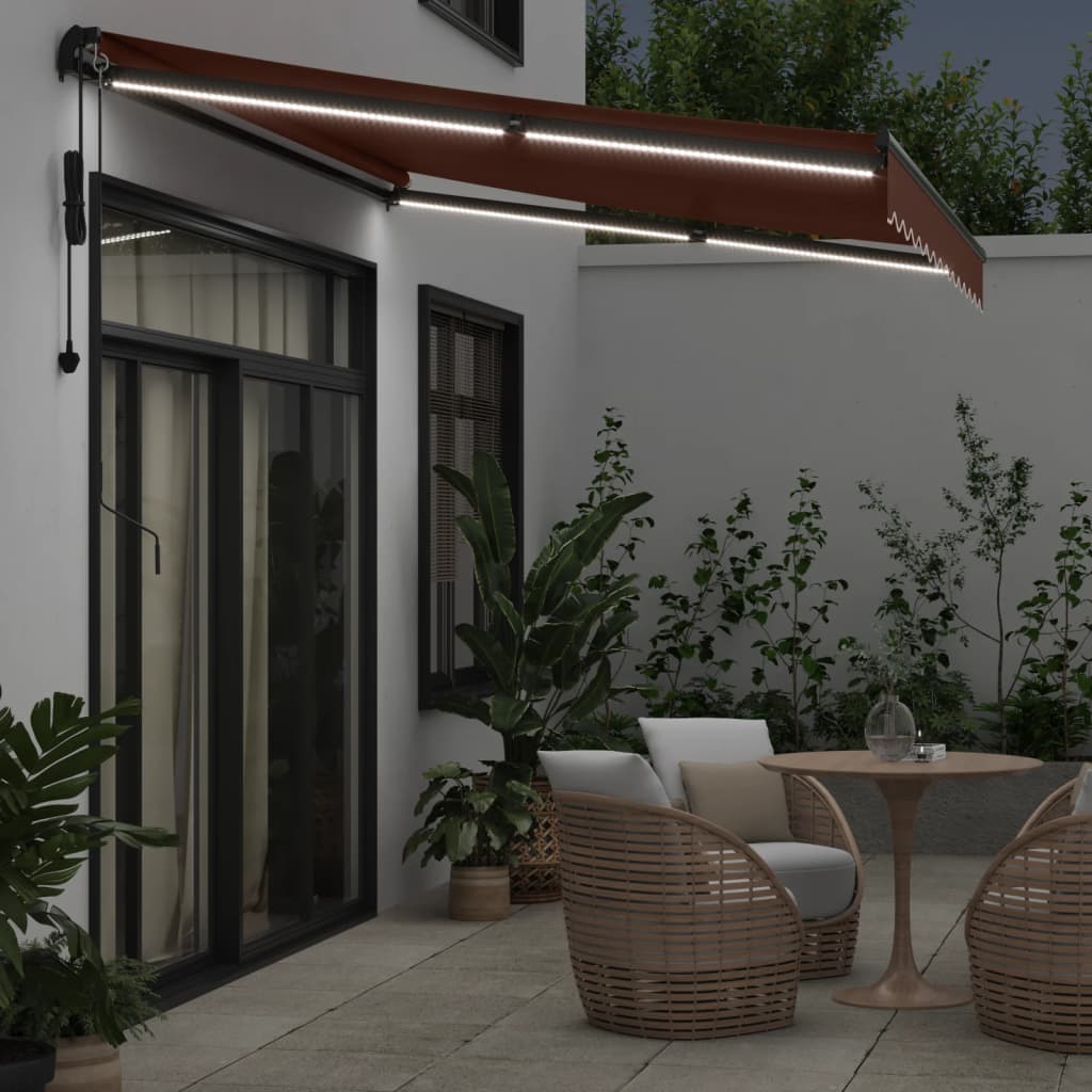 Tenda na automatsko uvlačenje s LED smeđa 350 x 250 cm