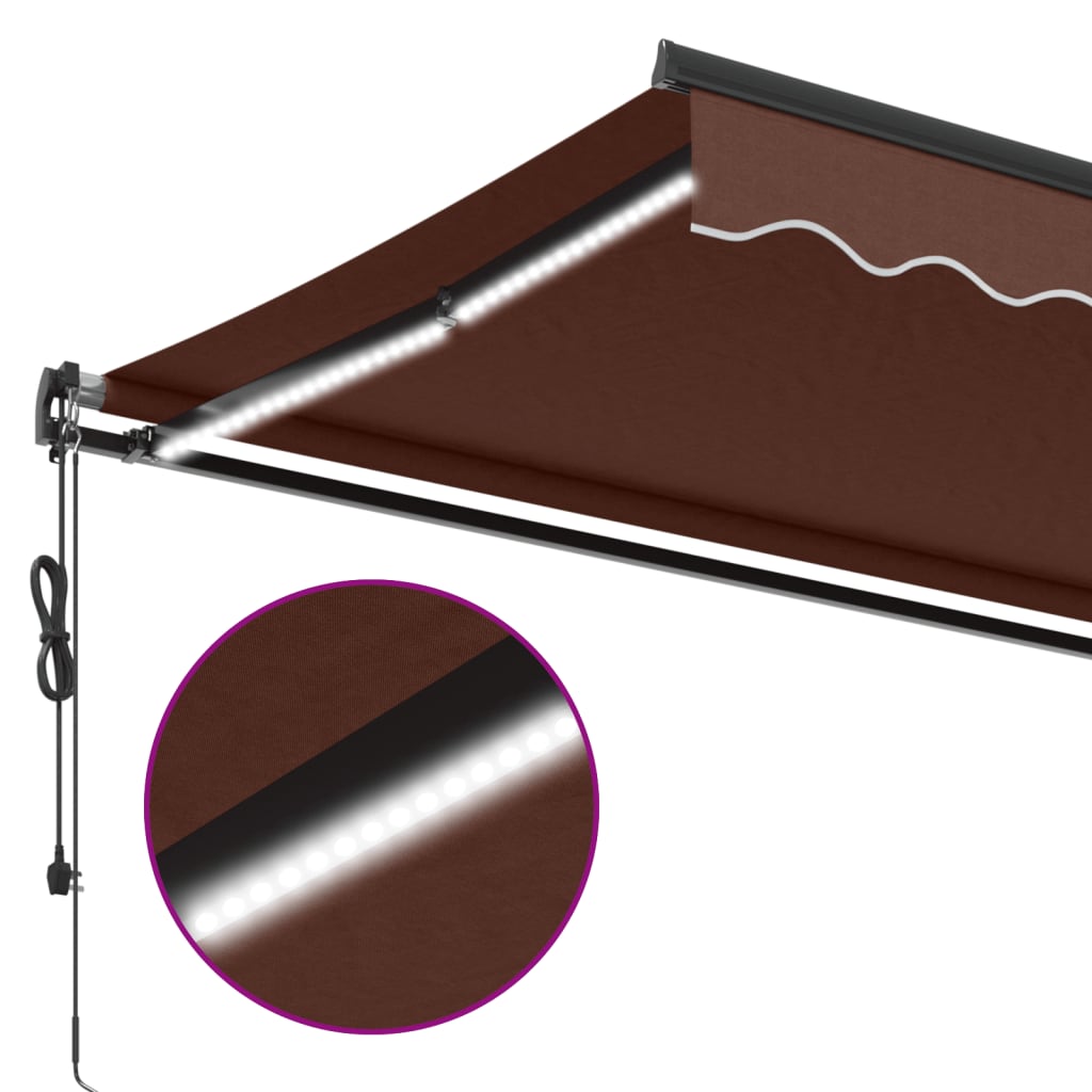 Tenda na automatsko uvlačenje s LED smeđa 350 x 250 cm