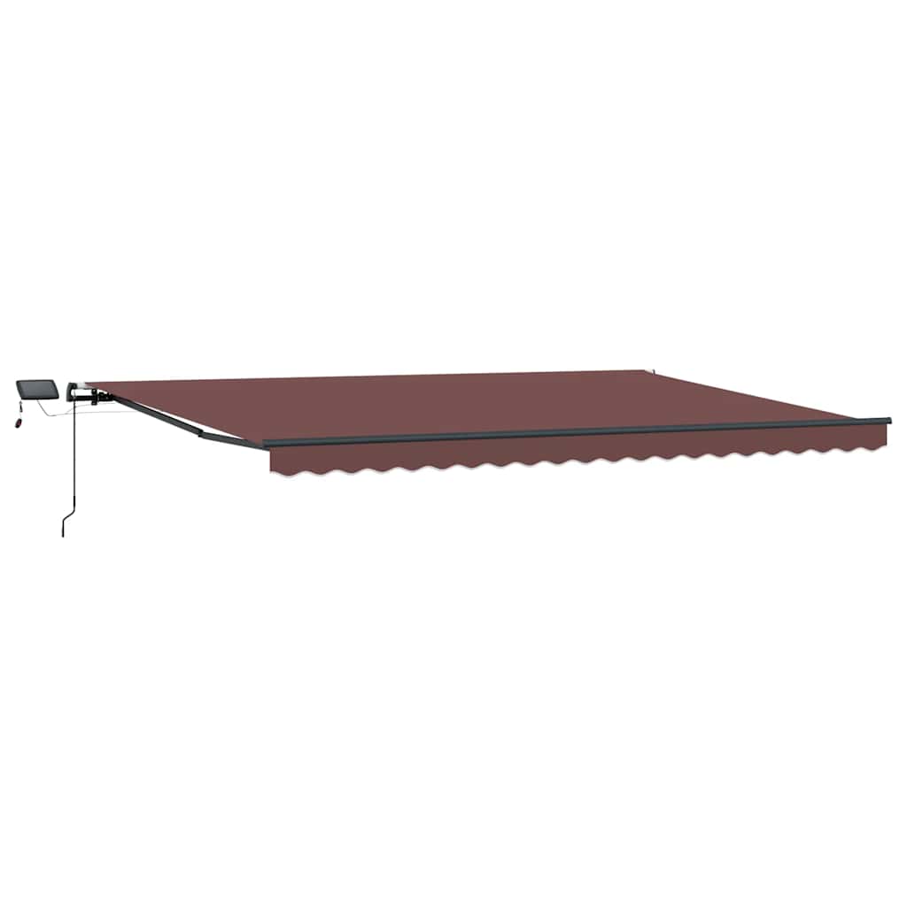 Tenda na ručno uvlačenje s LED smeđa 500 x 300 cm