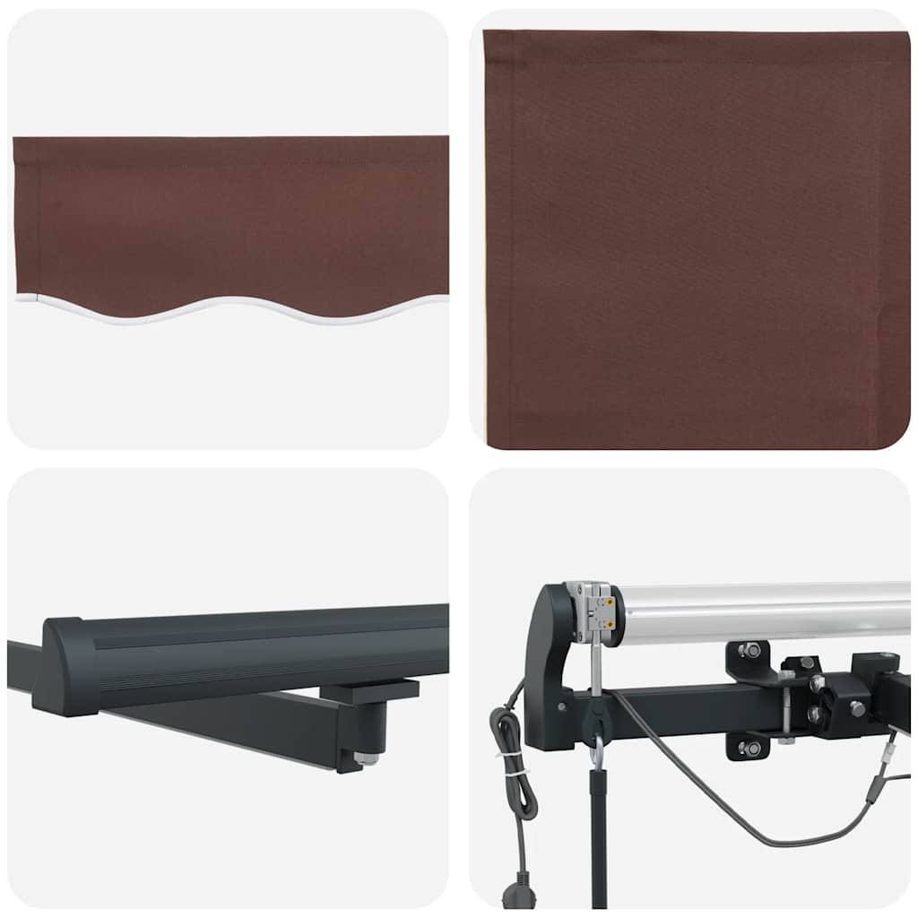 Tenda na automatsko uvlačenje s LED smeđa 500x300 cm