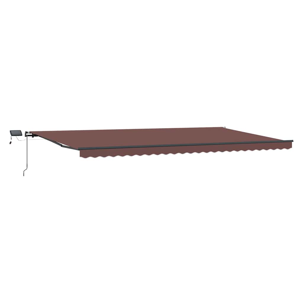Tenda na ručno uvlačenje s LED smeđa 600 x 300 cm