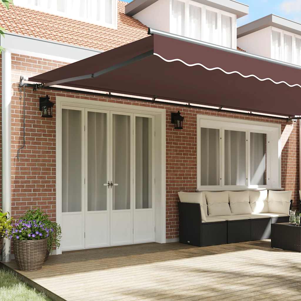 Tenda na ručno uvlačenje s LED smeđa 600 x 300 cm