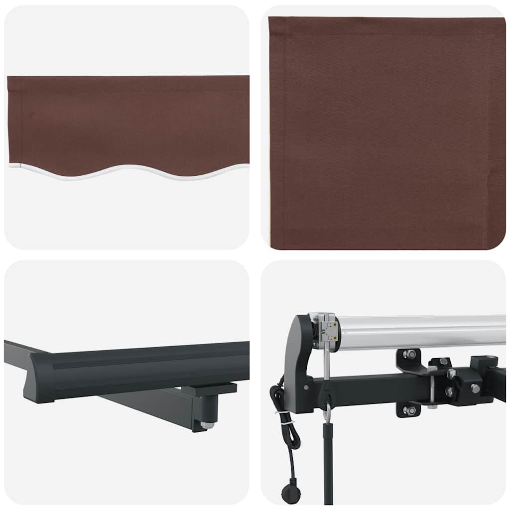 Tenda na ručno uvlačenje s LED smeđa 600 x 300 cm