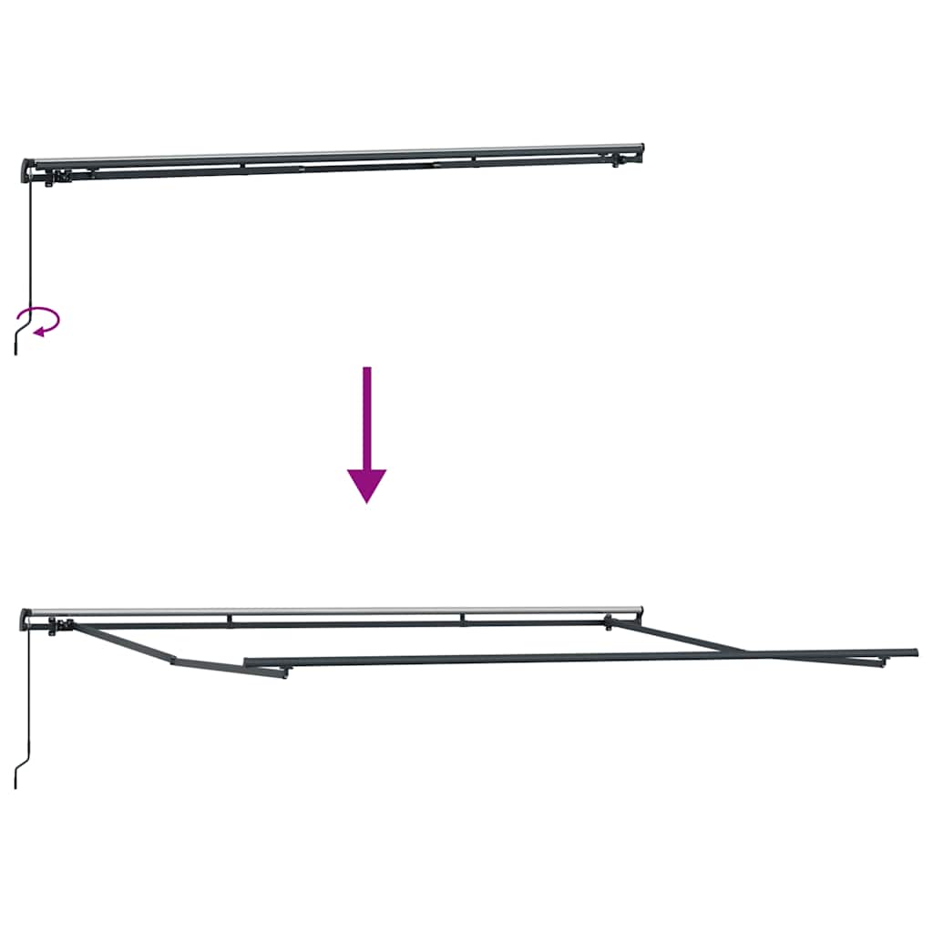 Tenda na ručno uvlačenje antracit i bijela 400 x 300 cm