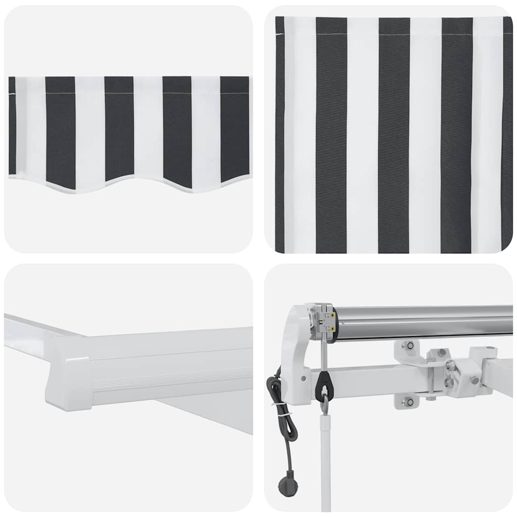 Tenda na automatsko uvlačenje antracit i bijela 450x300 cm