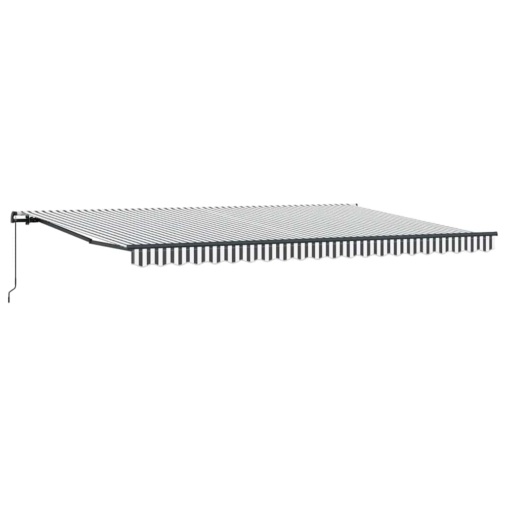 Tenda na ručno uvlačenje antracit i bijela 500 x 300 cm
