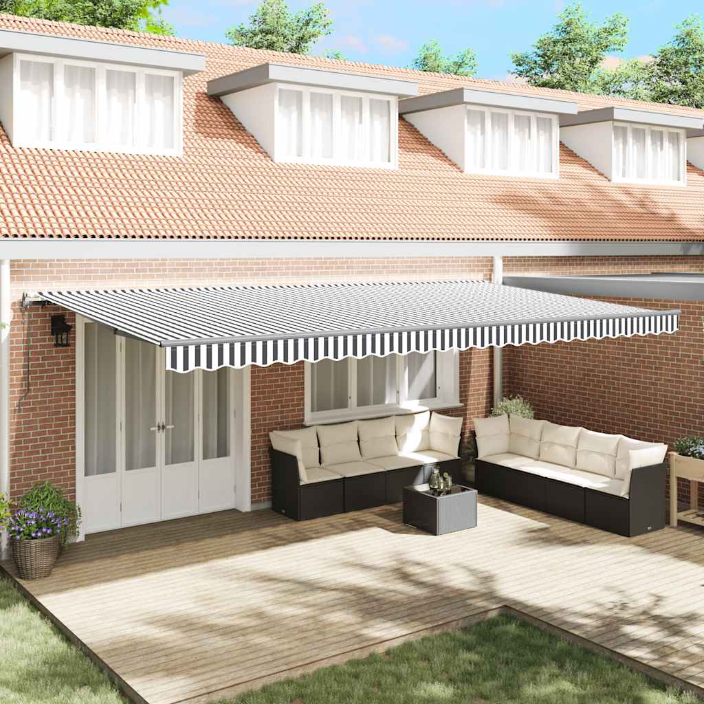 Automatska sklopiva tenda antracit i bijela 600x300 cm