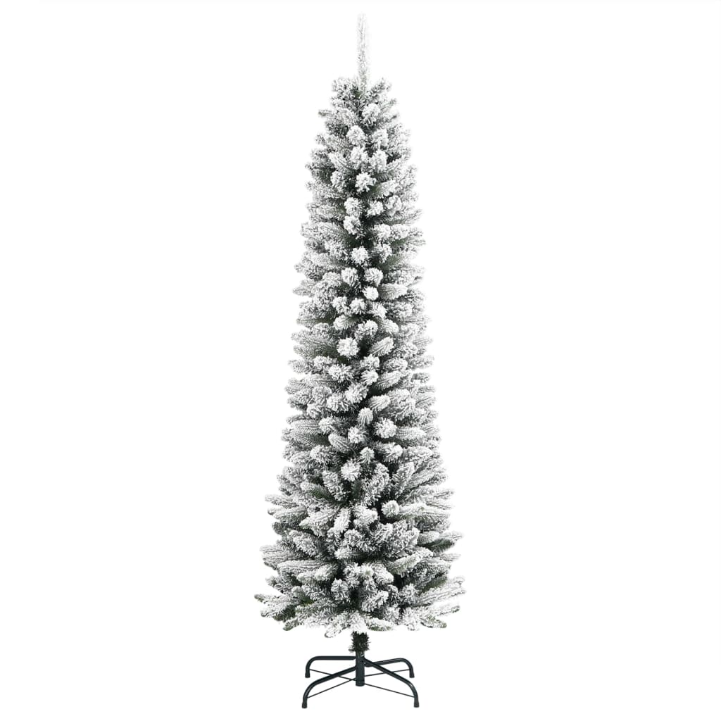 Umjetno tanko božićno drvce s pahuljastim snijegom 120 cm PVC i PE