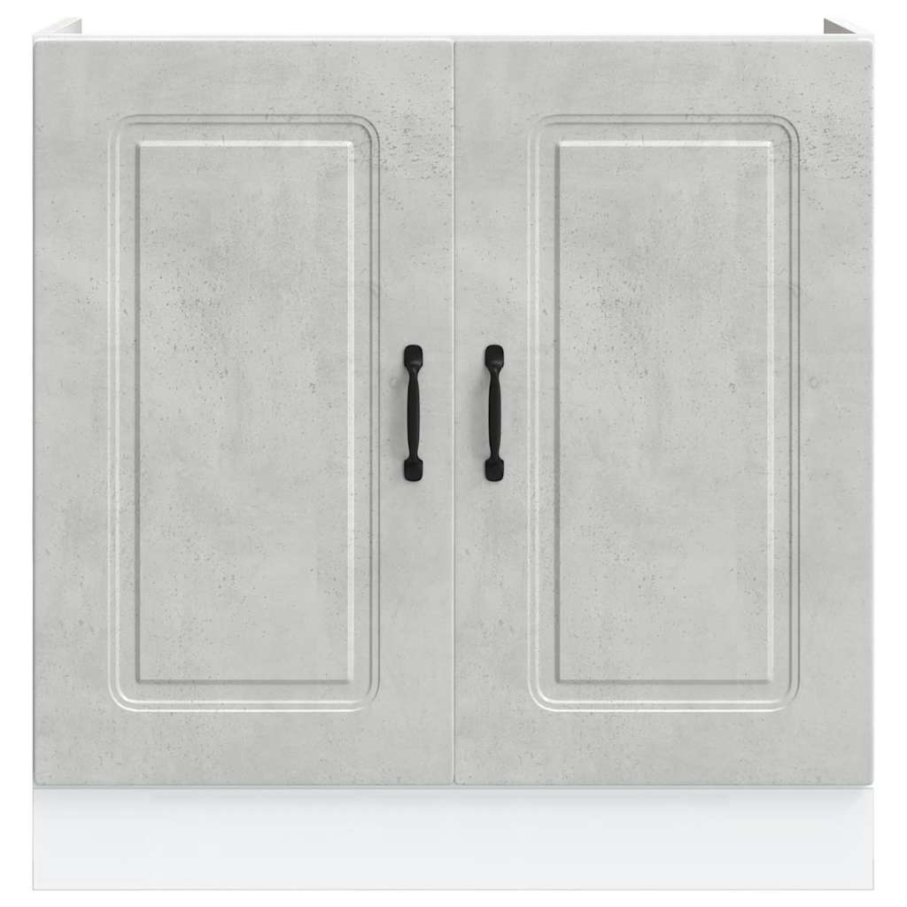 Donji ormarić za sudoper Kalmar boja betona 80x46x81,5cm drveni