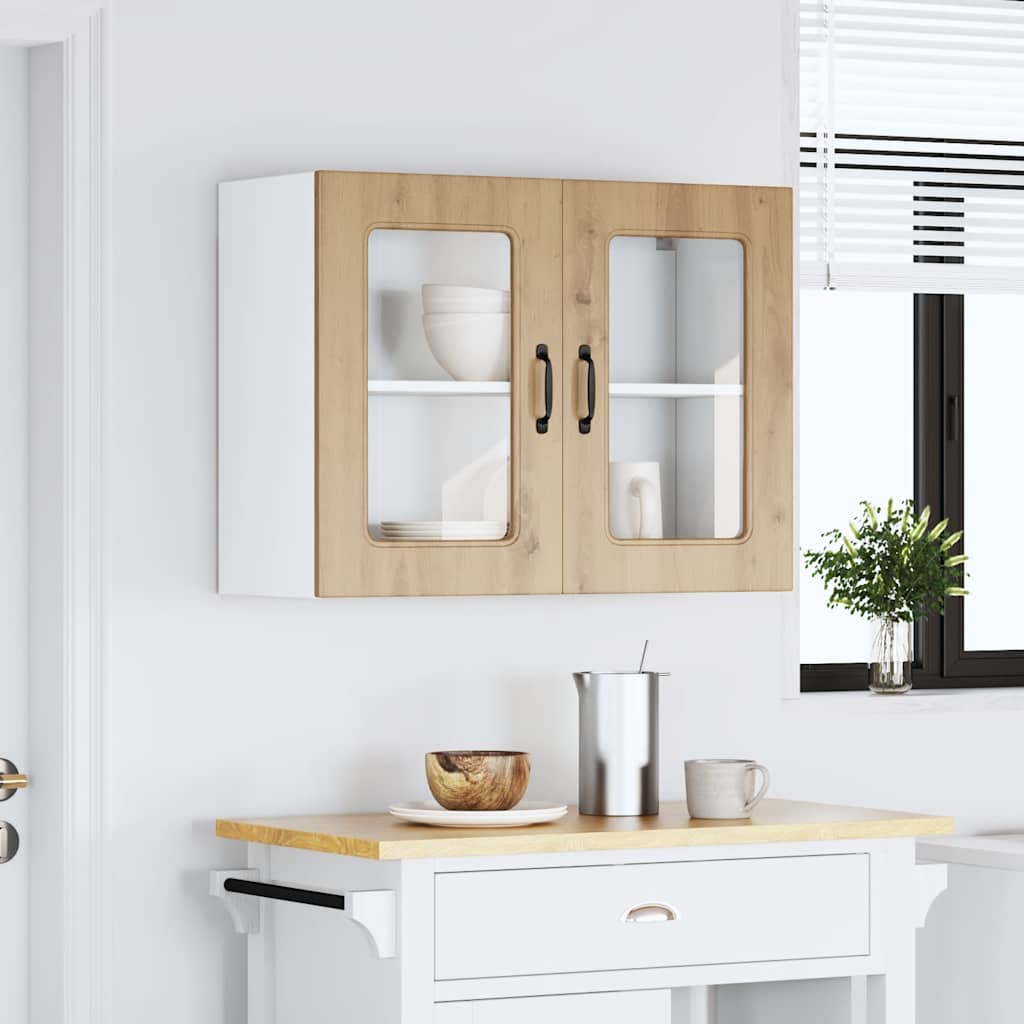 Zidni kuhinjski ormarić sa staklenim vratima "Kalmar" Artisan hrast, inženjersko drvo