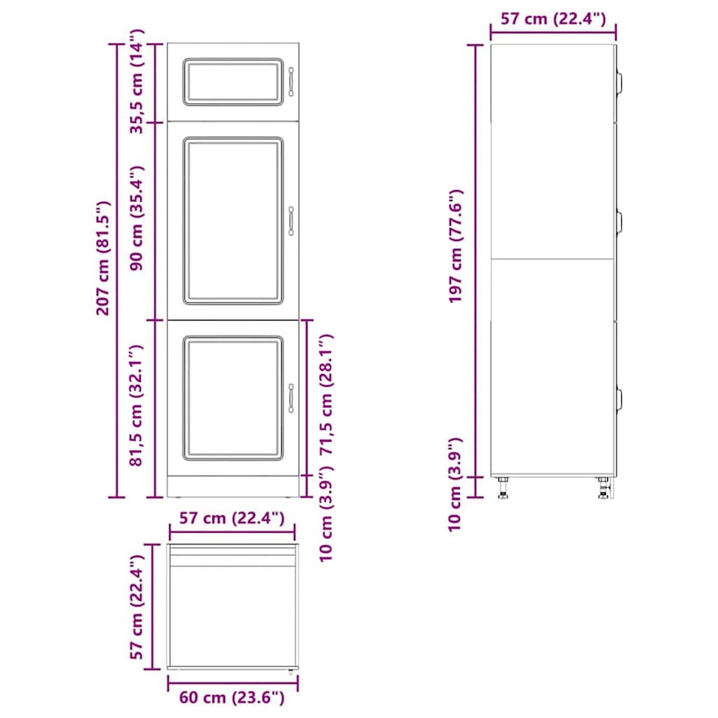 Kuhinjski ormarić Kalmar boja hrasta konstruirano drvo