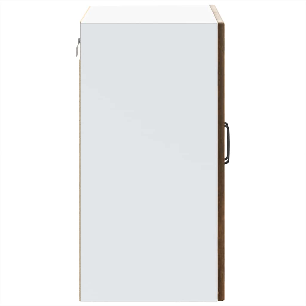 Zidni kuhinjski ormarić sa staklenim vratima "Lucca" dimljeni hrast, inženjersko drvo