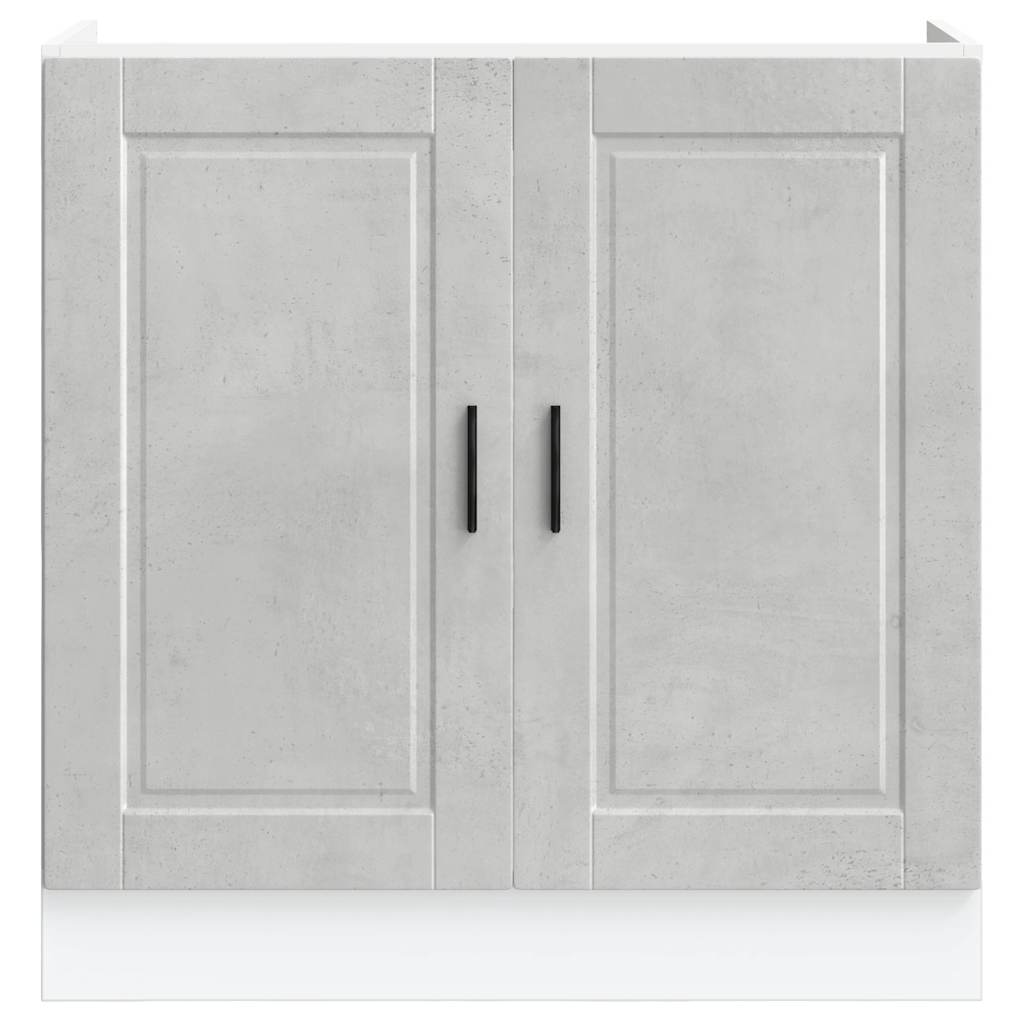 Donji ormarić za sudoper Porto boja betona 80x46x81,5 cm drveni