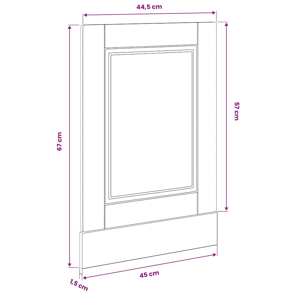 Ploča za perilicu posuđa Porto 45x1,5x57 cm konstruirano drvo