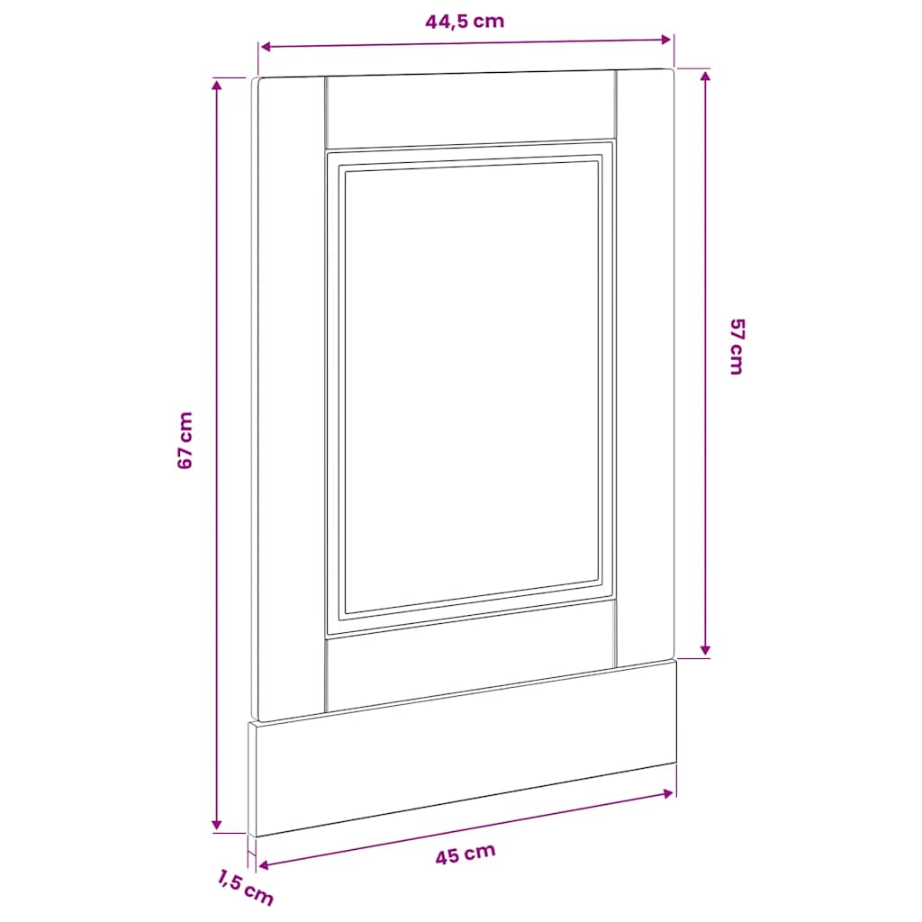 Ploča za perilicu posuđa Porto 45x1,5x57 cm konstruirano drvo