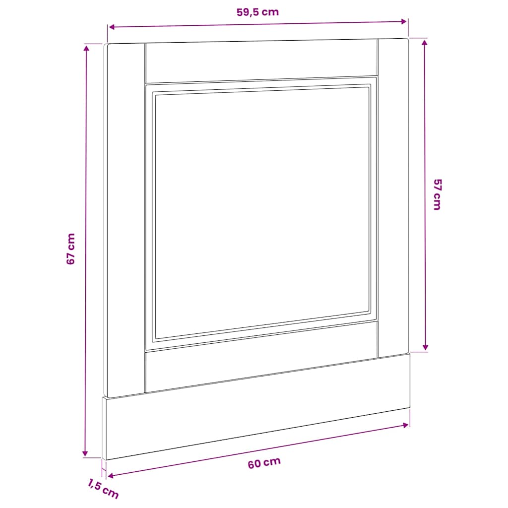 Ploča za perilicu posuđa Porto 60x1,5x57 cm konstruirano drvo
