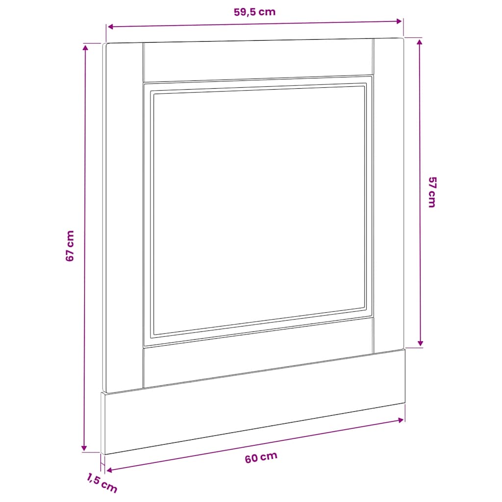 Ploča za perilicu posuđa Porto 60x1,5x57 cm konstruirano drvo