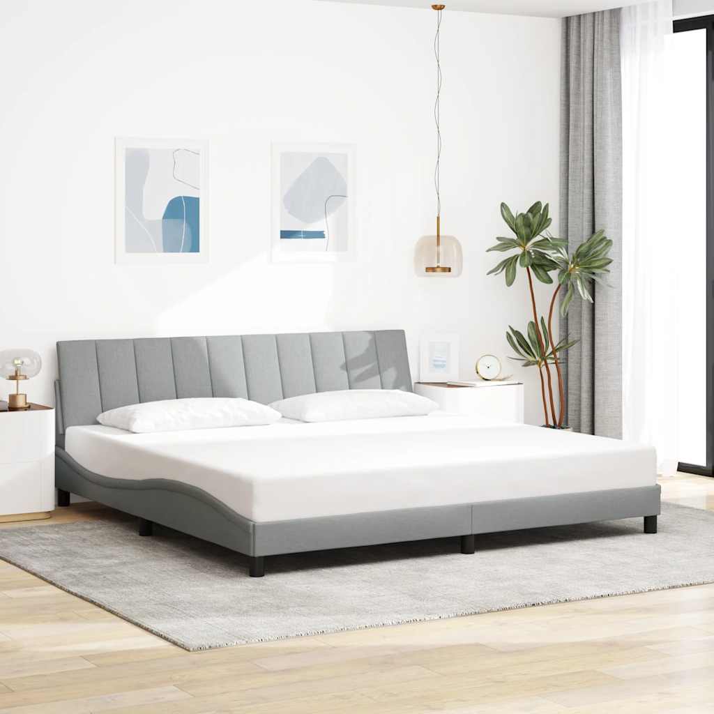 Okvir za krevet bez madraca Hanko svjetlosivi 200 x 200 cm od tkanine