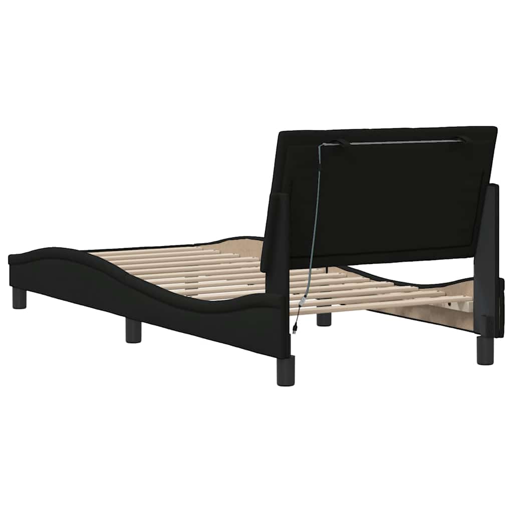 Okvir za krevet bez madraca Hanko crni 90x190cm od tkanine