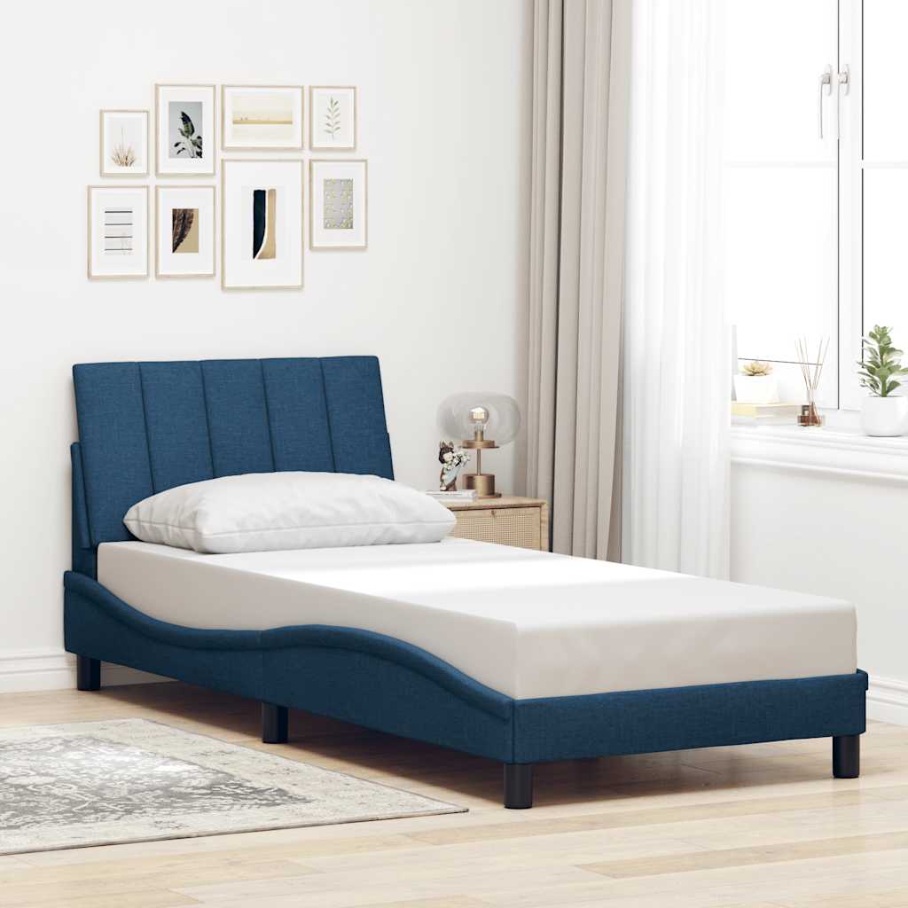 Okvir za krevet bez madraca Hanko plava 90x200cm od tkanine
