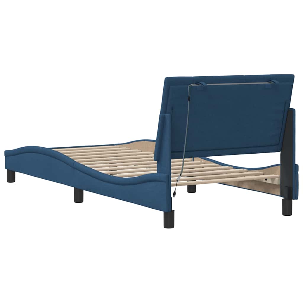 Okvir za krevet bez madraca Hanko plava 90x200cm od tkanine
