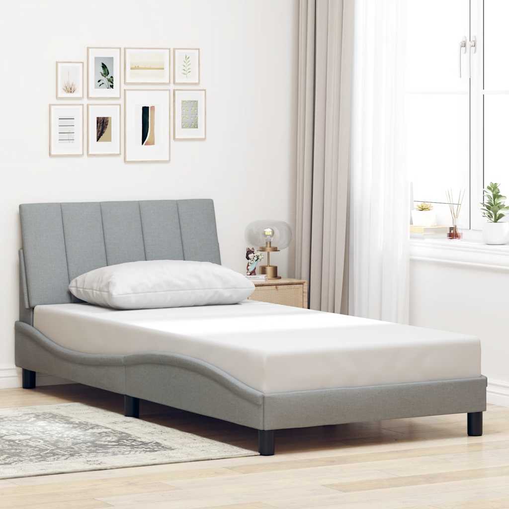 Okvir kreveta bez madraca Hanko svjetlosivi 100x200 cm od tkanine