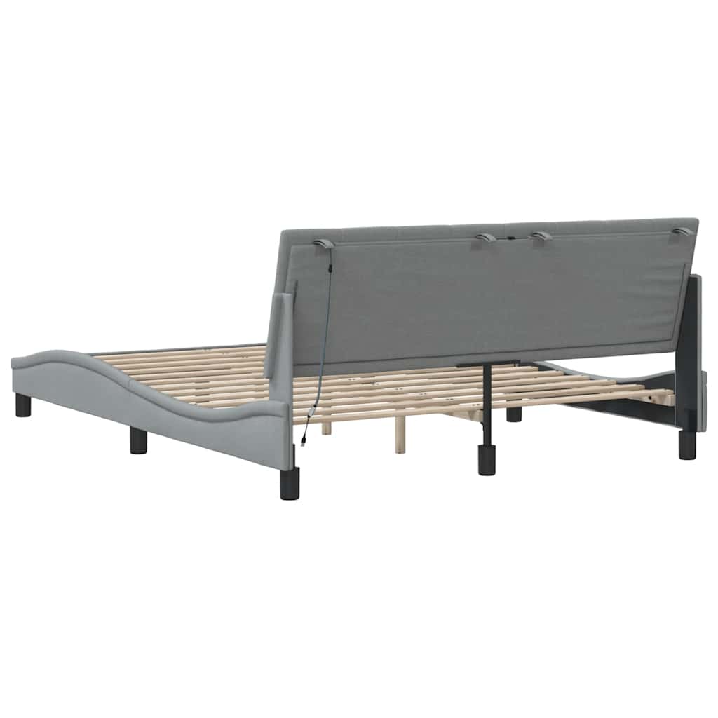 Okvir za krevet bez madraca Hanko svjetlosivi 160 x 200 cm od tkanine