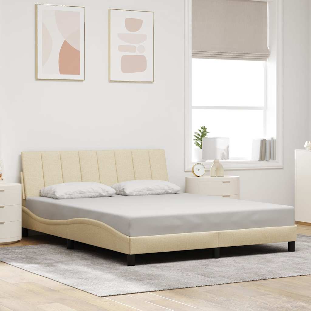 Okvir za krevet bez madraca Hanko krem 160x200 cm od tkanine