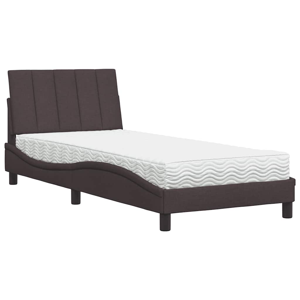 Krevet s madracem Hanko tamnosmeđi 80x200 cm od tkanine