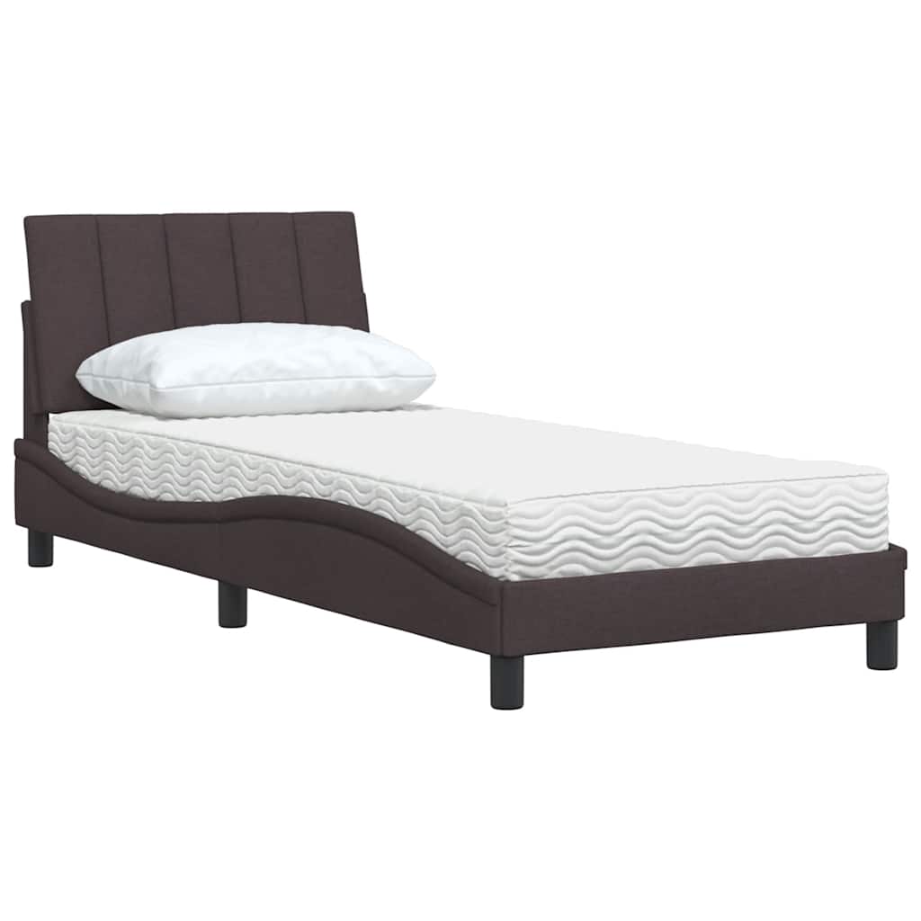 Krevet s madracem Hanko tamnosmeđi 80x200 cm od tkanine