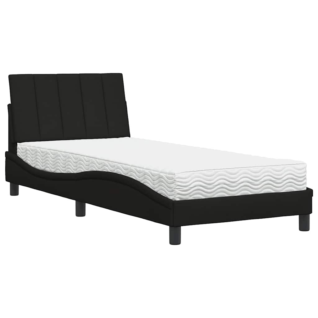 Krevet s madracem Hanko crni 90x190 cm od tkanine
