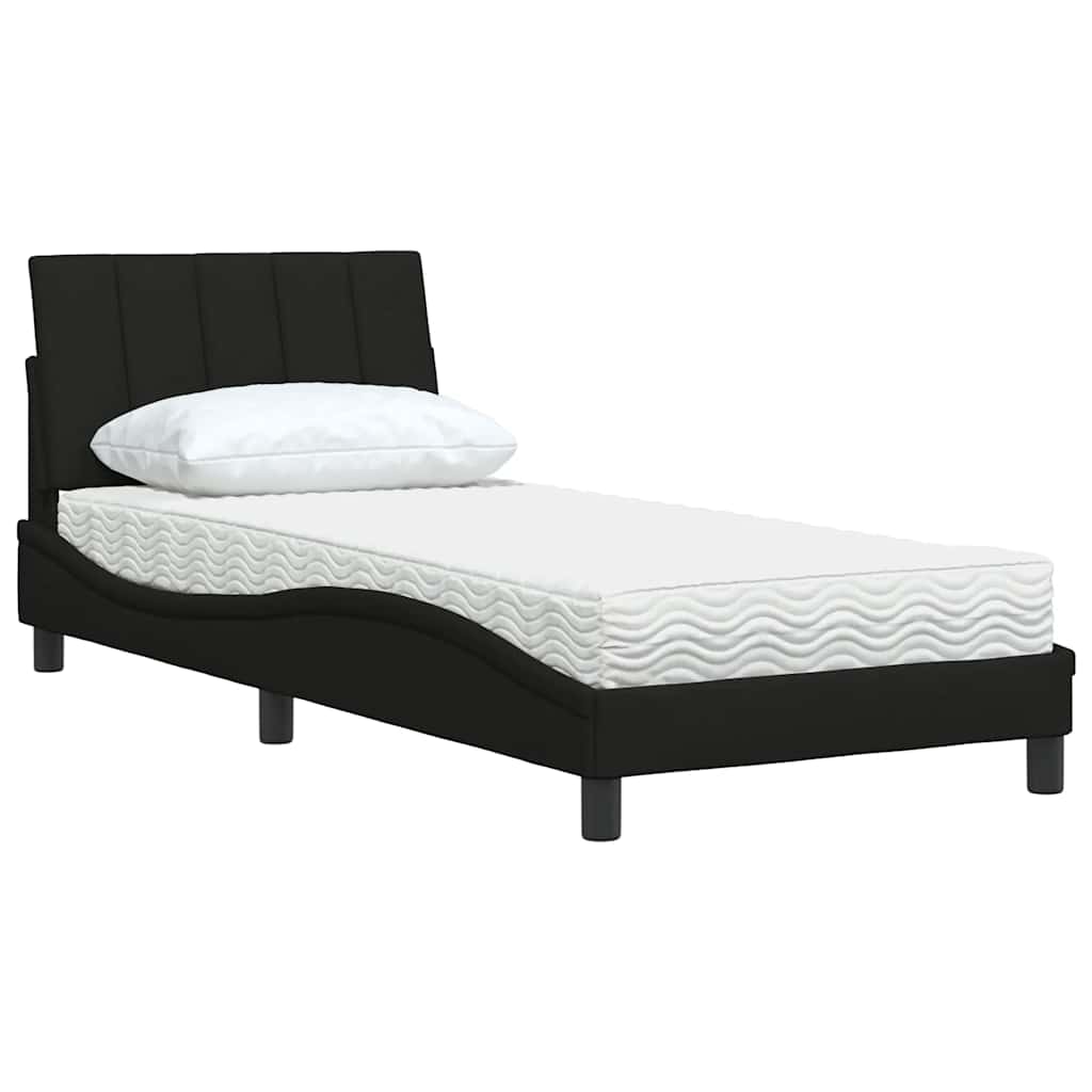 Krevet s madracem Hanko crni 90x190 cm od tkanine