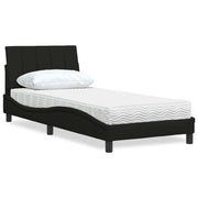 Krevet s madracem Hanko crni 90x190 cm od tkanine