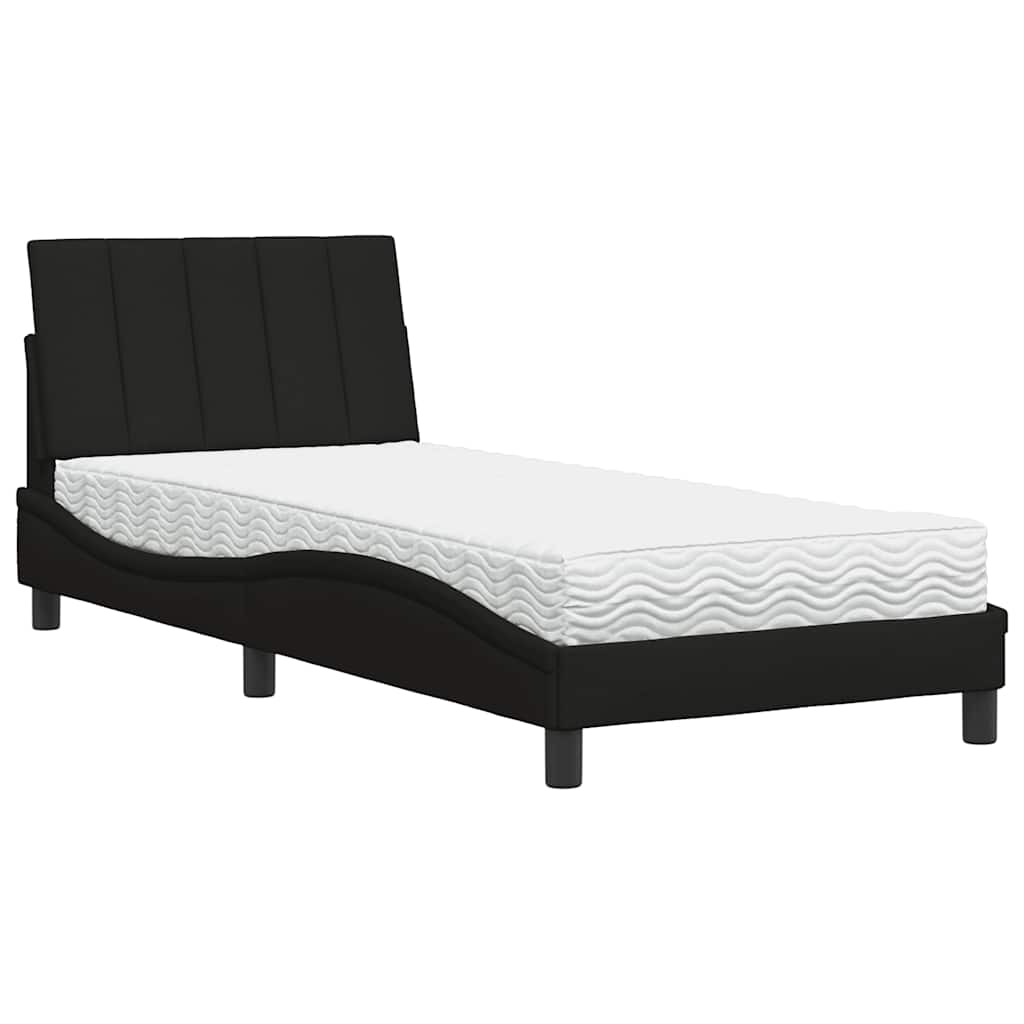 Krevet s madracem Hanko crni 90x200 cm od tkanine