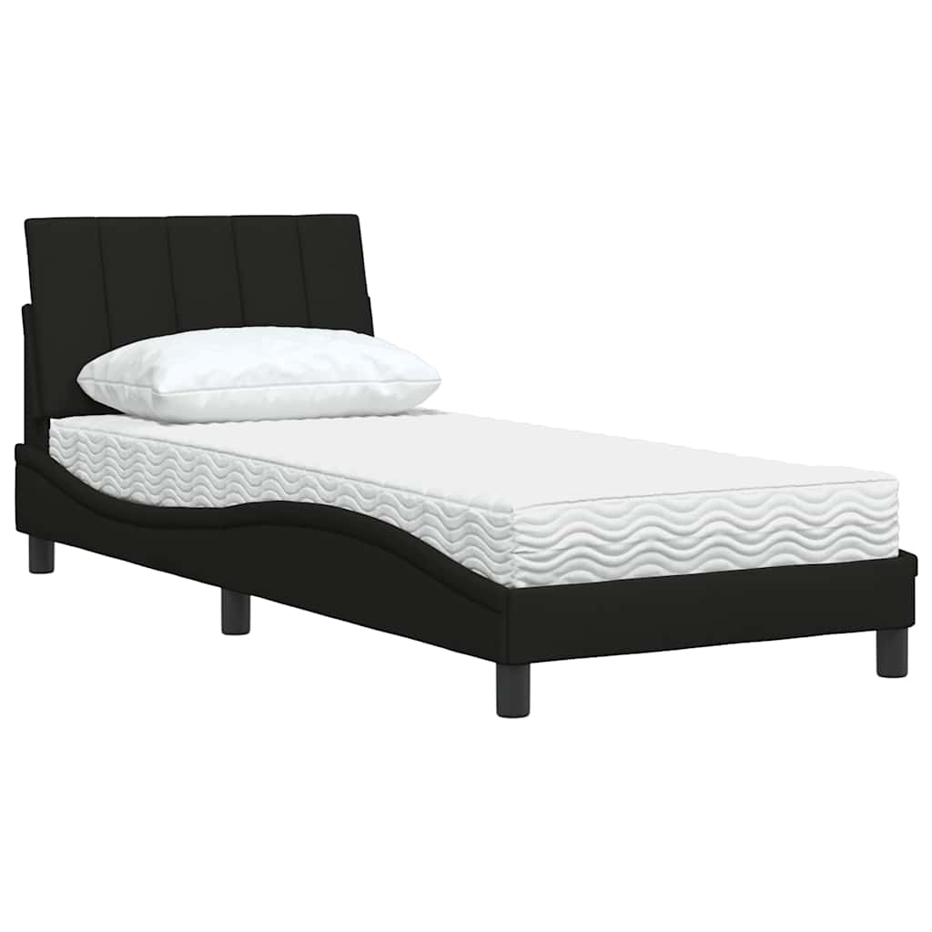 Krevet s madracem Hanko crni 90x200 cm od tkanine