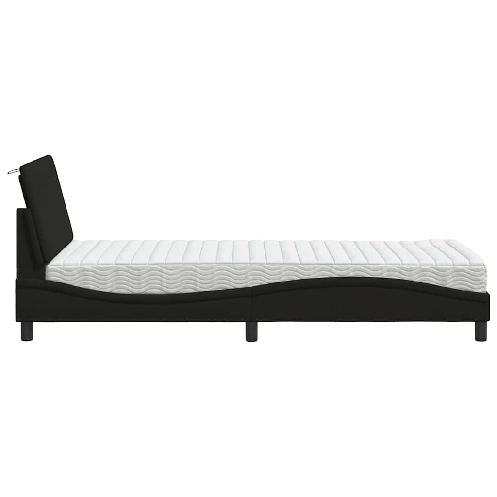 Krevet s madracem Hanko crni 90x200 cm od tkanine