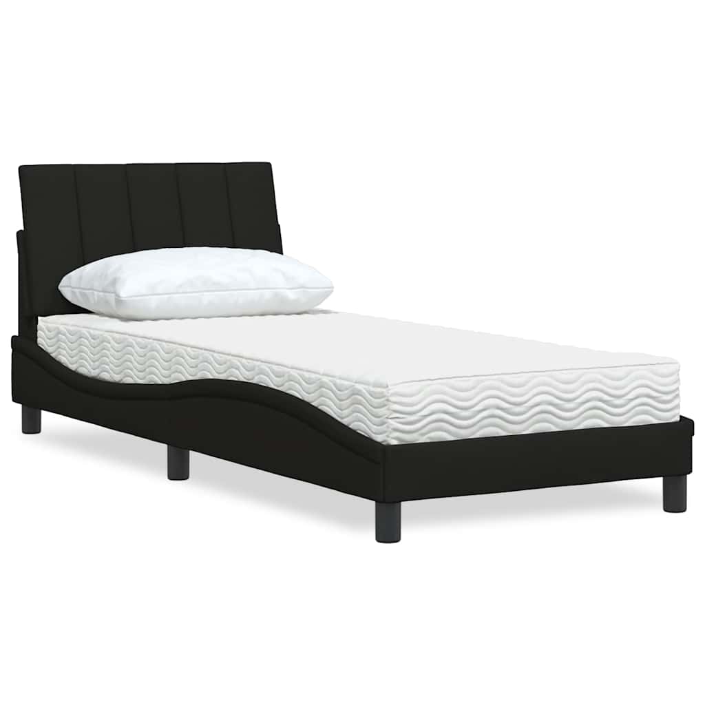 Krevet s madracem Hanko crni 90x200 cm od tkanine