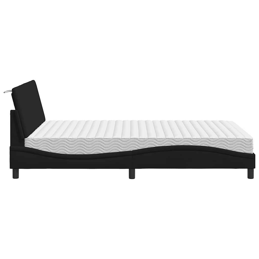 Krevet s madracem Hanko crni 120 x 200 cm od tkanine